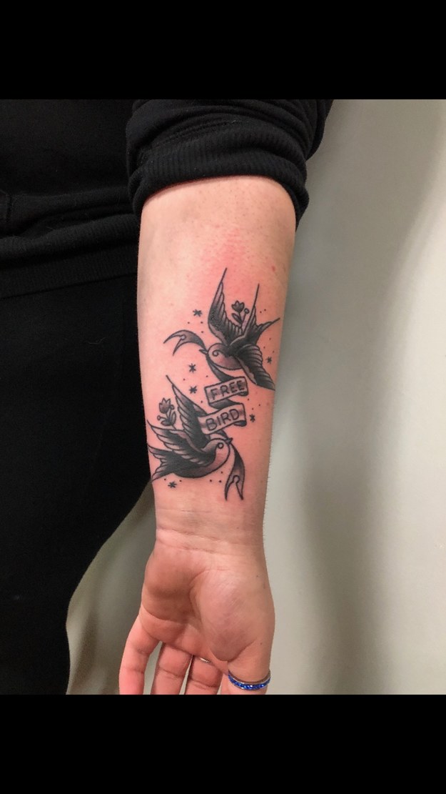 Tattoo uploaded by VampiresPolour  Name with birds tattoo 6k  Tattoodo