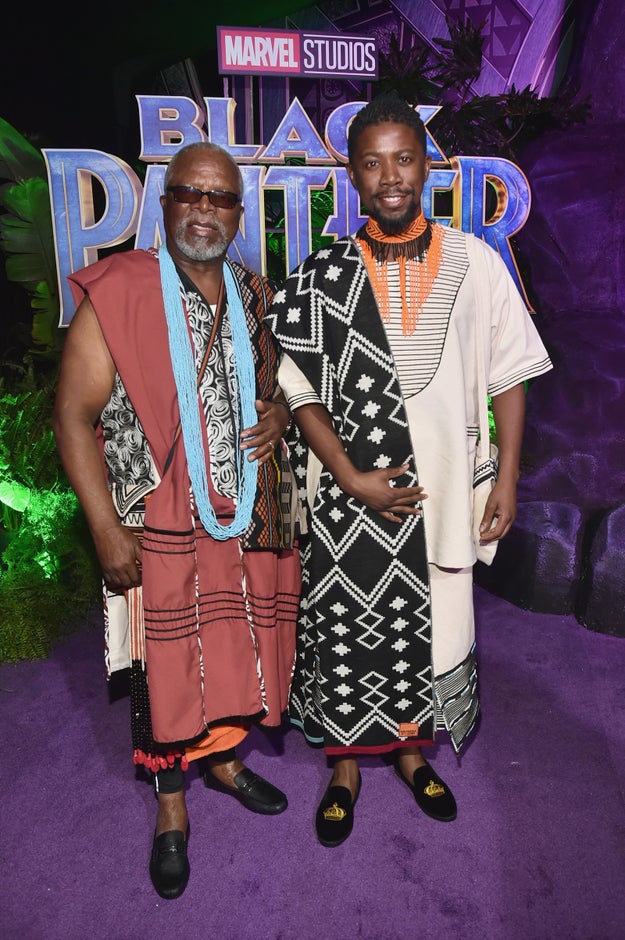 The older and younger versions of T'Chaka were played by actors who are actually father and son.