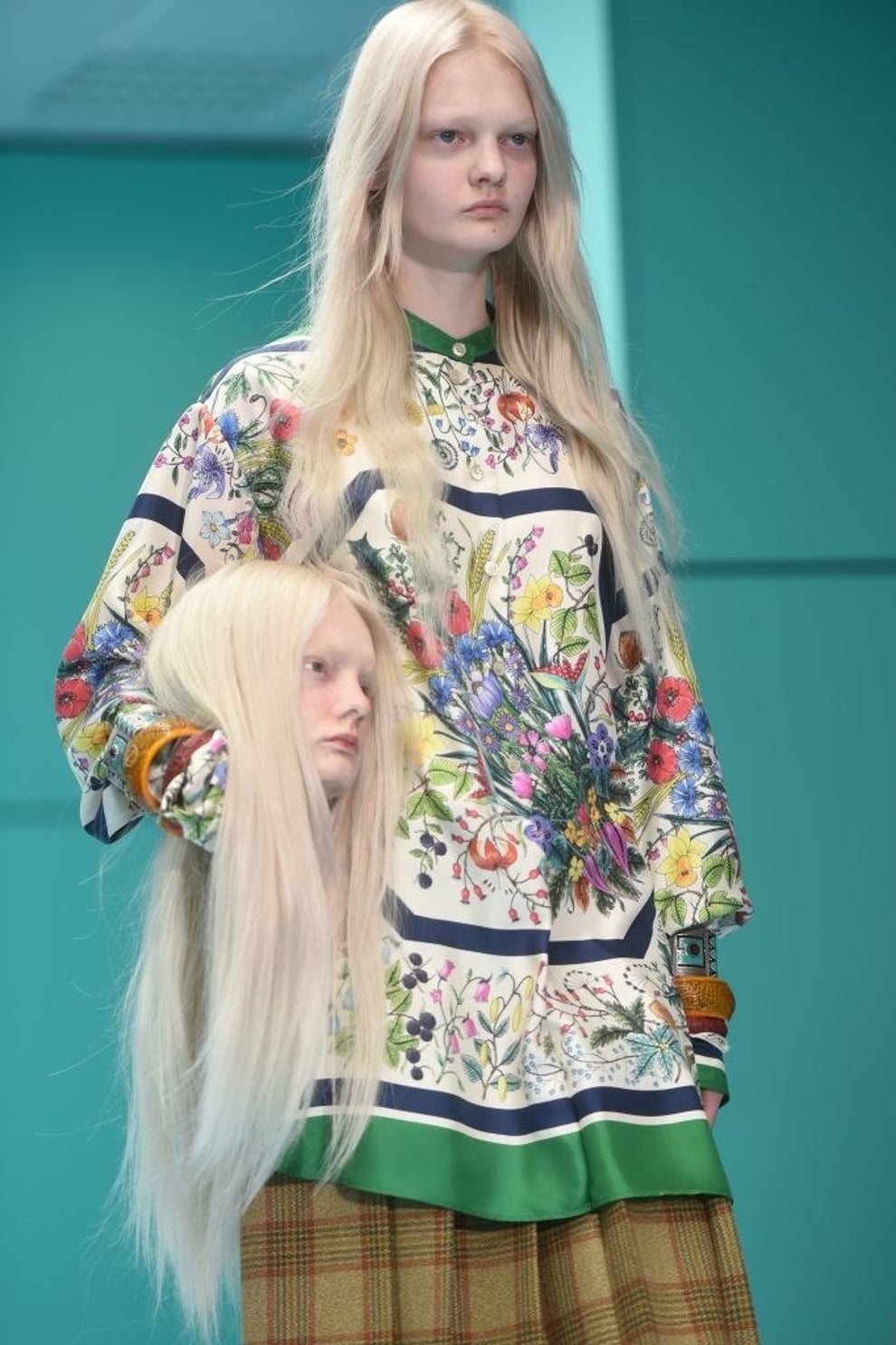 Gucci Models Carried Replicas Of Their Own Heads Down The Runway And It's  Honestly A Mood