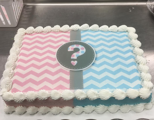 In case you didn't know, gender reveal cakes are when expectant parents cut into a cake to find out the gender of their unborn child.