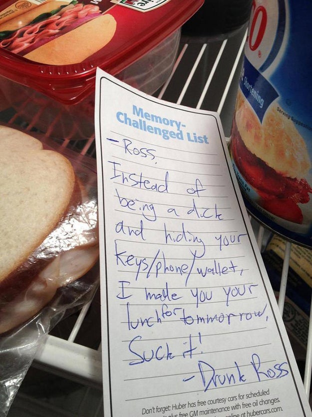 This drunk guy who left himself a nice surprise in the fridge: