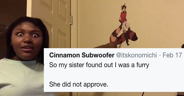 This Girl S Reaction To Discovering Her Brother Is A Furry Is