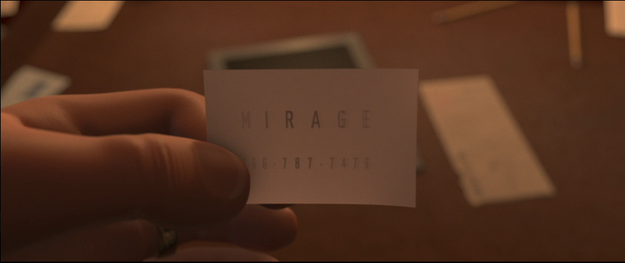 In The Incredibles, the numbers on Mirage's business card (787-7467) spell out “SUPRHRO” on a keypad.