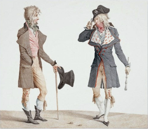 So even though we think of "scandalous" or strange fashion as fairly modern, these trendsetters were disrupting society with their style over 200 years ago.