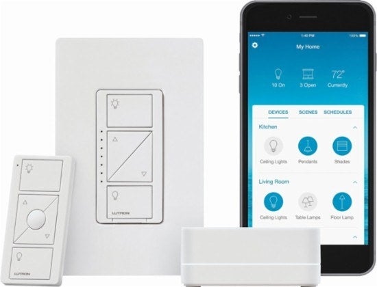Caséta is a smart lighting control system that puts peace of mind and comfort in the palm of your hand. The kit for hardwired lights gives you smart lighting control in up to two rooms. It is easy to use, simple to set up, and gives you a smart system that you can expand at your own pace.