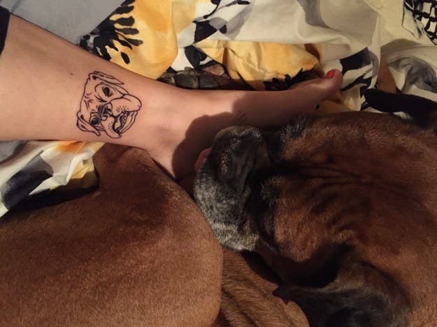 "This is of my dog, who is my best friend and I spent my childhood with. Sadly he’s an old boy, and has been diagnosed with cancer, but I’m always have him at my feet now." — amberj4490d2b06