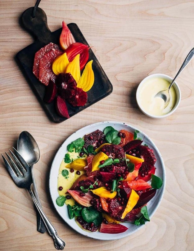 Blood Orange and Beet Salad with Grapefruit Aioli