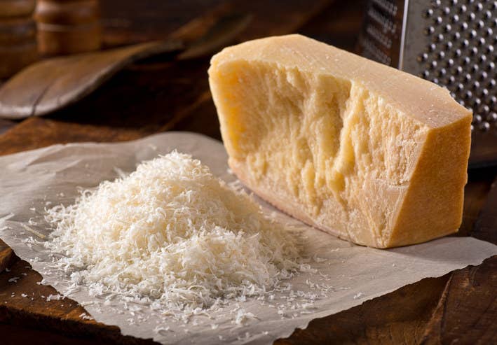 Parmesan, like many other high-end cheeses, is made using rennet which is traditionally sourced from the lining of a calf's stomach.
