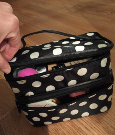 makeup bag with lots of compartments