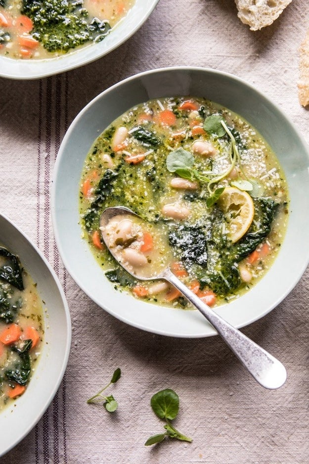 Crock Pot Tuscan White Bean and Lemon Soup