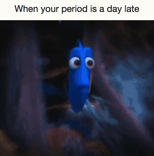 What it means to everyone else: When something takes place after the expected time.What it means when you’re on your period: FUCK, IS THAT A BABY?!Example sentence: There is literally no reason why I could be pregnant, but I'm late, so I must be.