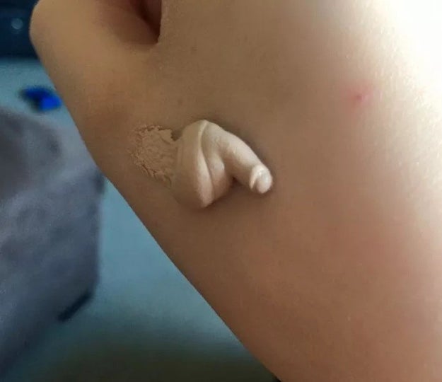 Technically, this is just a glob of make-up, not a penis.