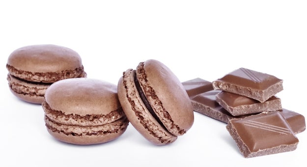 These are chocolate macarons. Look pretty simple, right? We'll see if you have what it takes to make it through the recipe for these deceptively tricky little cookies.