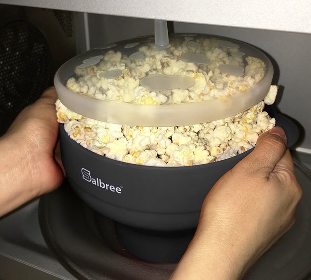 A collapsible popcorn popper that offers a healthier alternative to the microwavable bags you grew up with.