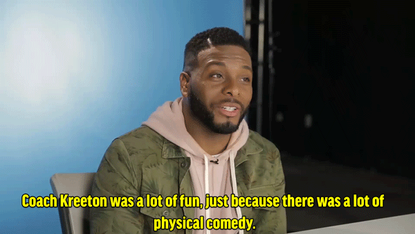 Kel: Coach Kreeton was a lot of fun, just because there was a lot of physical comedy and I knew I got to tear up the place and scream. I love physical comedy and anytime I can get really physical, I love those moments.