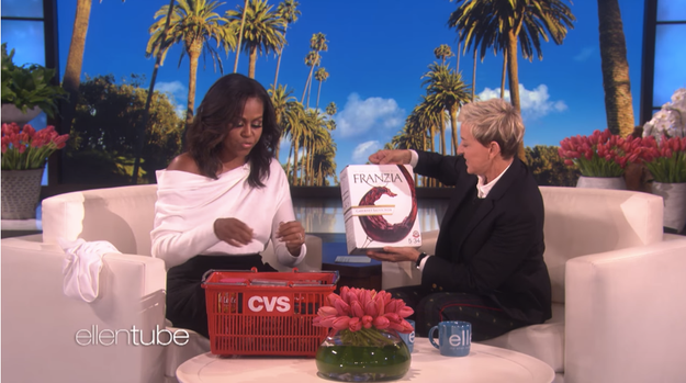 It was also Ellen's 60th birthday episode, and Michelle came prepared. She got Ellen boxed wine, since Ellen was the one who introduced her to it: