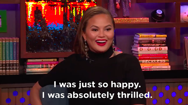 So Chrissy was a guest on Watch What Happens Live this week, and Andy Cohen asked her what is was like to realize she had become a major plot point in her fav TV show. Her answer: