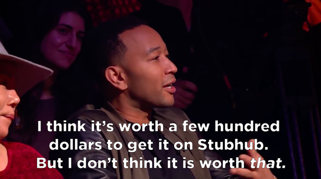 As for John Legend, he says that his show is good, but he's asking people NOT offer up their adult children in exchange for tickets.