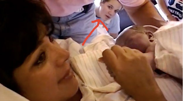 First off, Khloe was actually in the room when Kylie was born.