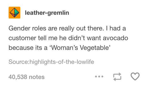 On "women's vegetables":