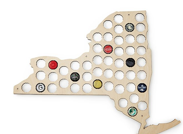 A bottle cap collection board in the shape of your favorite state to show off all the microbrews that have graced your hipster lips.