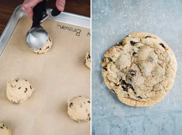 To make your chocolate chip cookies chewy (like the kind you get from grocery store bakeries) use bread flour instead of all-purpose flour...