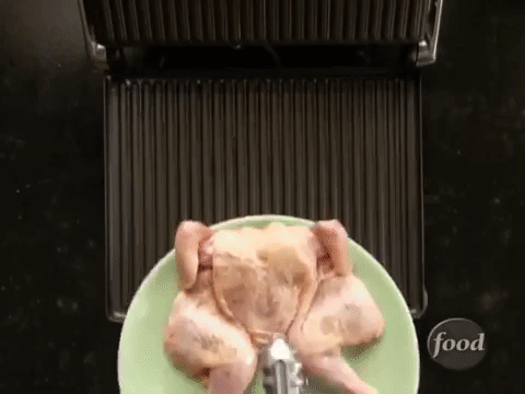 It'll give you that wonderful flavor without having to fire up the grill (and works great with boneless breasts as well). Brown even grills asparagus, peaches, and bacon on the panini press, so nothing is off limits! See how to do it here.