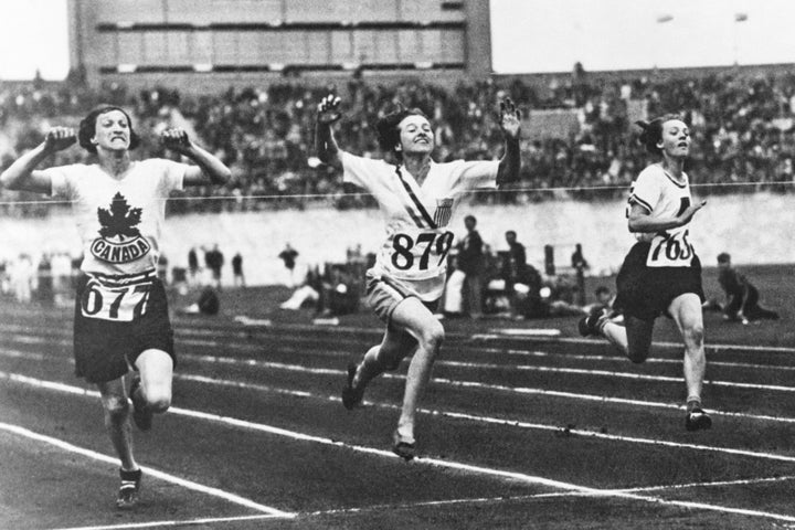 Betty Robinson becomes the first woman to take gold in a track and field event in 1928.