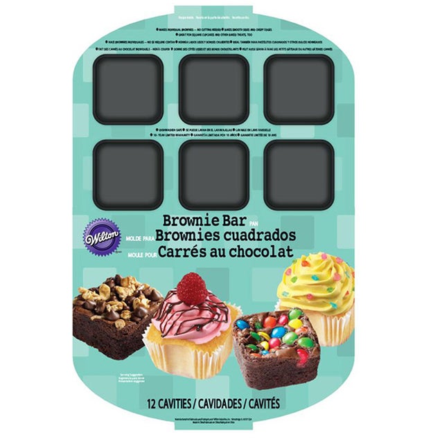 A pan made especially for brownie bars with 12 separate cavities for ultimate sweetness.