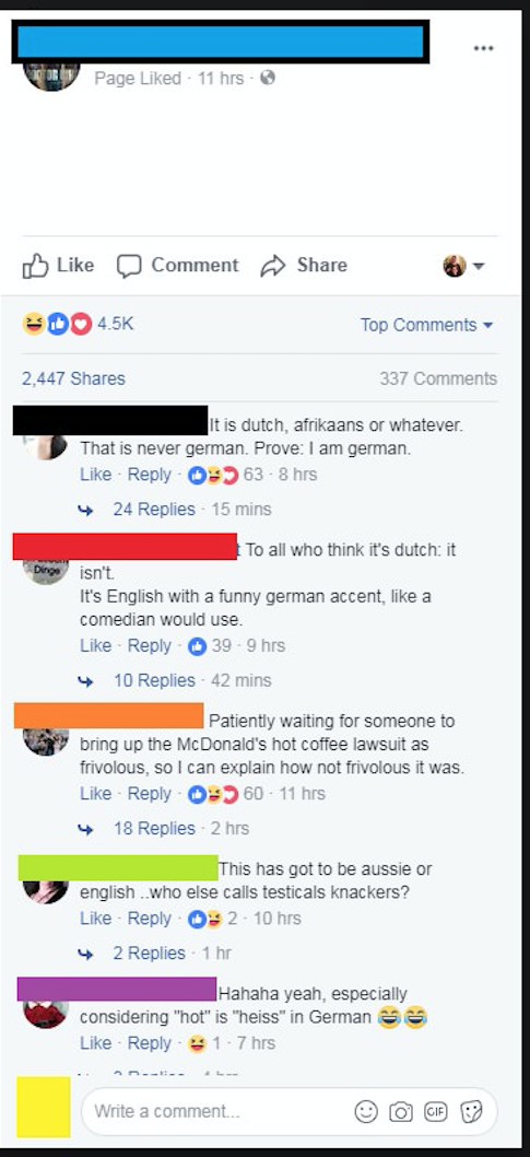 facebook funny comments english