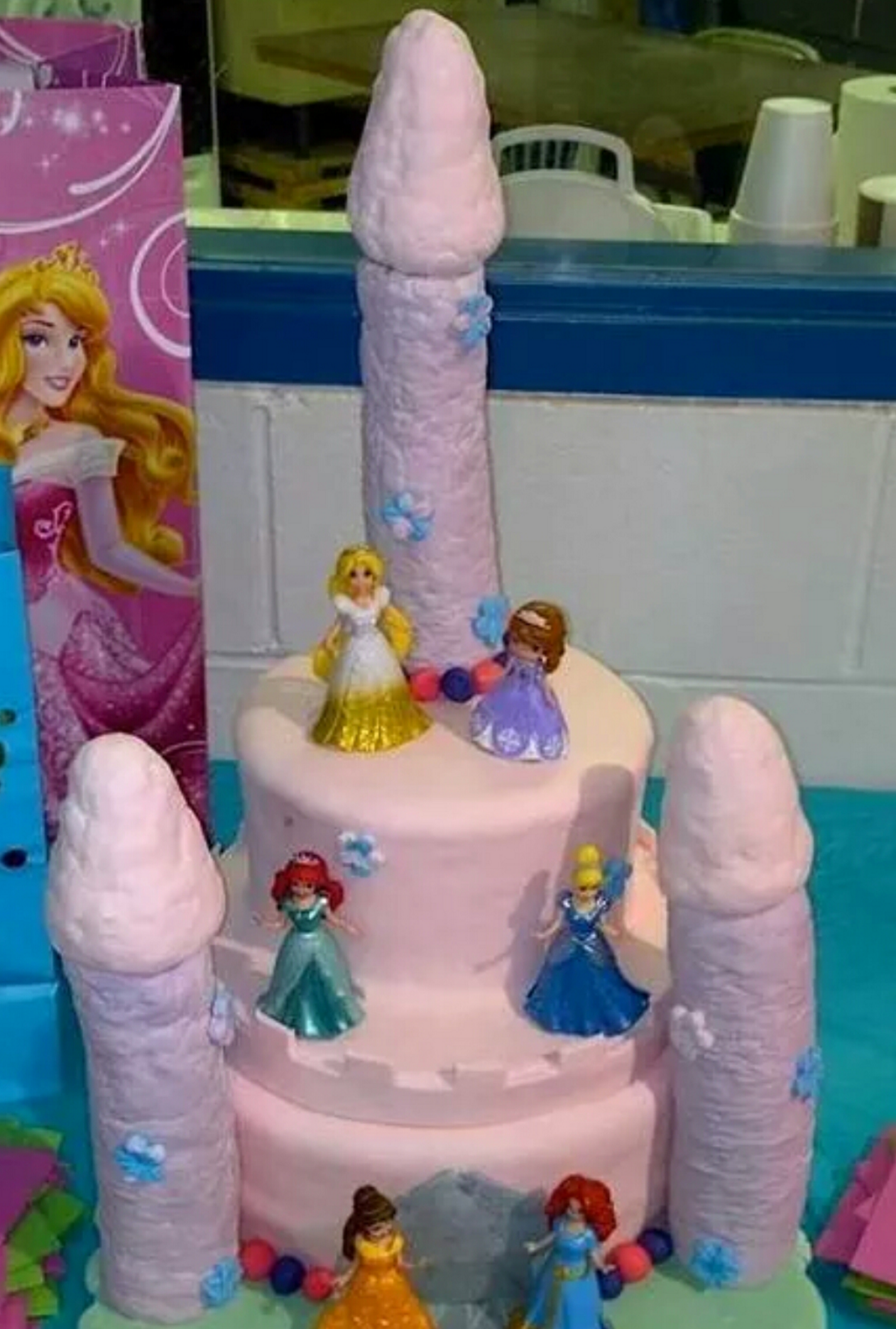 penis castle cake with princesses