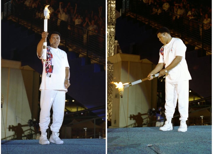 Muhammad Ali returns with the Olympic flame in 1996.