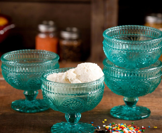 A set of four glass sundae cups that are so elegant you'll want to use them for everything.