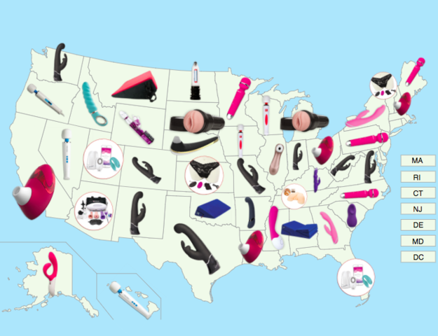 So, do you share your state's taste in sex toys? 