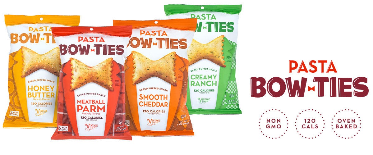 Pasta Snacks has a variety of flavors that will keep you content when you’re stuck inside the house with an assortment of snow day-ready snacks, ranging from Pasta Chips and Pasta Bow Ties, to Veggie Pasta Chips: think comfort-food flavors like Meatball Parm, Creamy Ranch, Smooth Cheddar, Roasted Tomato & Red Pepper, and Garlic Olive Oil.