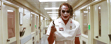 The Joker in a hospital hallway