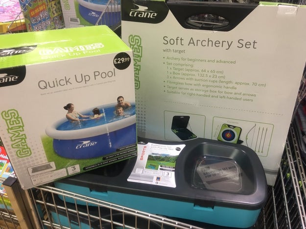 Or maybe an inflatable pool and archery set: