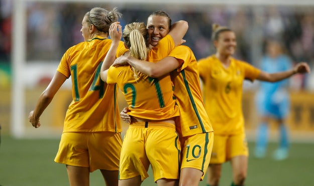 Here are some members of the Australian women's soccer team, the Matildas.