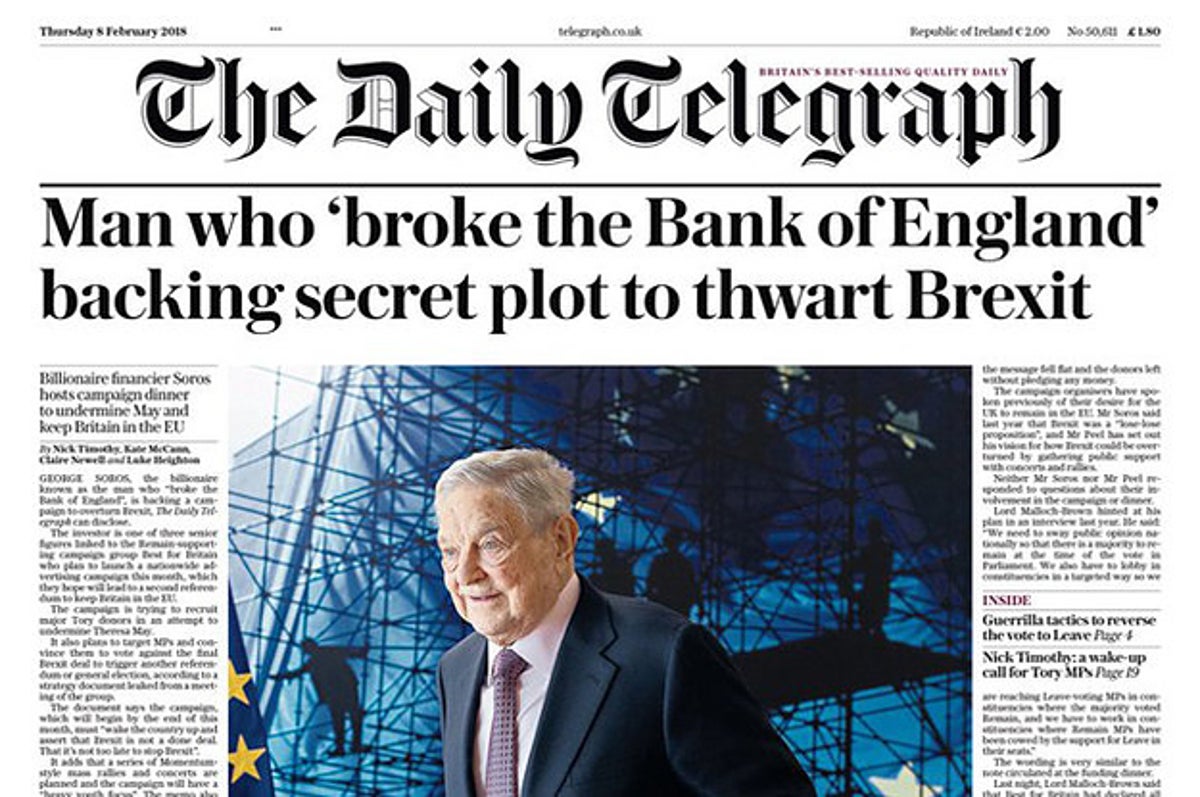 The Daily Telegraph S Editor Personally Assured Staff The Newspaper S Front Page Was Not Anti Semitic