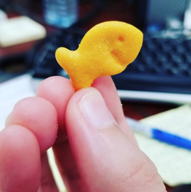 Smiling Goldfish crackers are the most fun snack of all time.