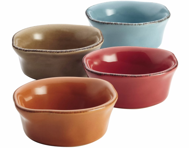 A four-piece dipping cup set that holds three ounces of your favorite condiments and is also microwave safe.