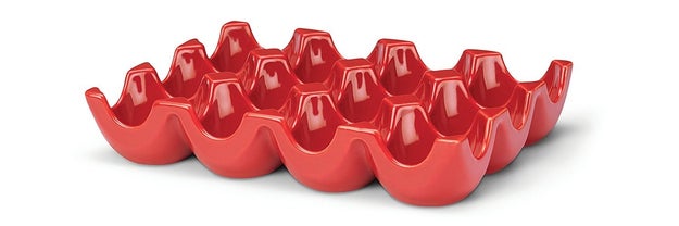 A fancy 12-count stoneware tray to give your eggs a stable, secure, and fashionable home.