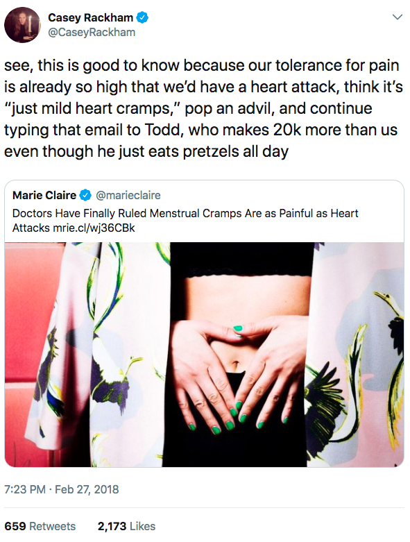 A Professor Compared Period Pain To Heart Attack Pain And Women On Twitter Pointed Out The Obvious