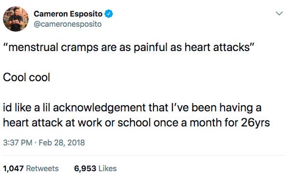 Do cramps hurt as much as a heart attack