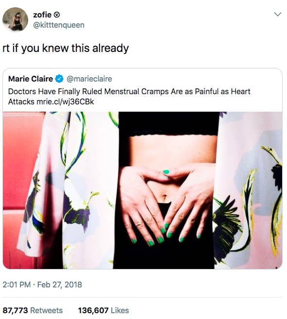 A Professor Compared Period Pain To Heart Attack Pain And Women On Twitter Pointed Out The Obvious