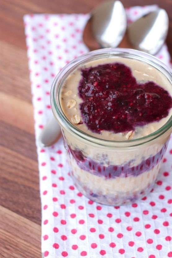 Peanut Butter and Jelly Overnight Oats