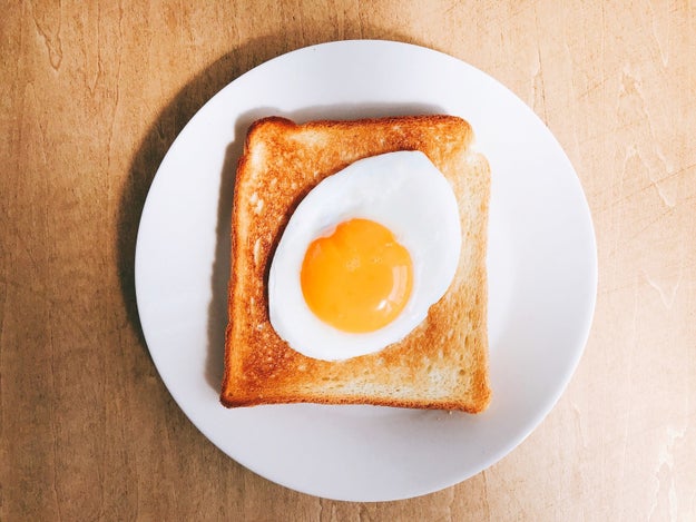 And while fried eggs that look this good go great on just about anything, we like ours on a plain piece of toast: