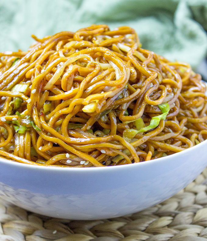 Toss some pasta like rice noodles or spaghetti with whatever veggies in the fridge with soy sauce, garlic, cooking oil, and oyster sauce (if you happen to have it). Get the recipe.