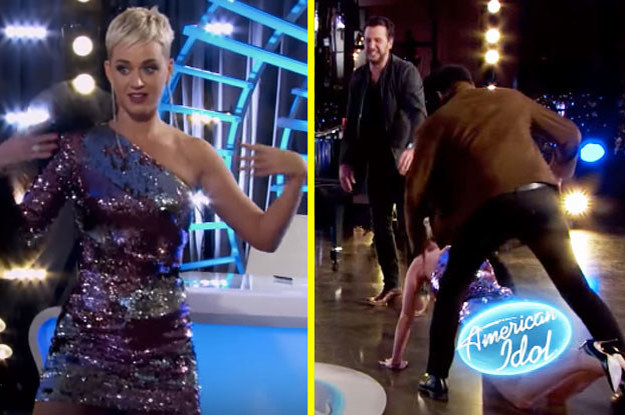 Image result for katy perry falls down in american idols
