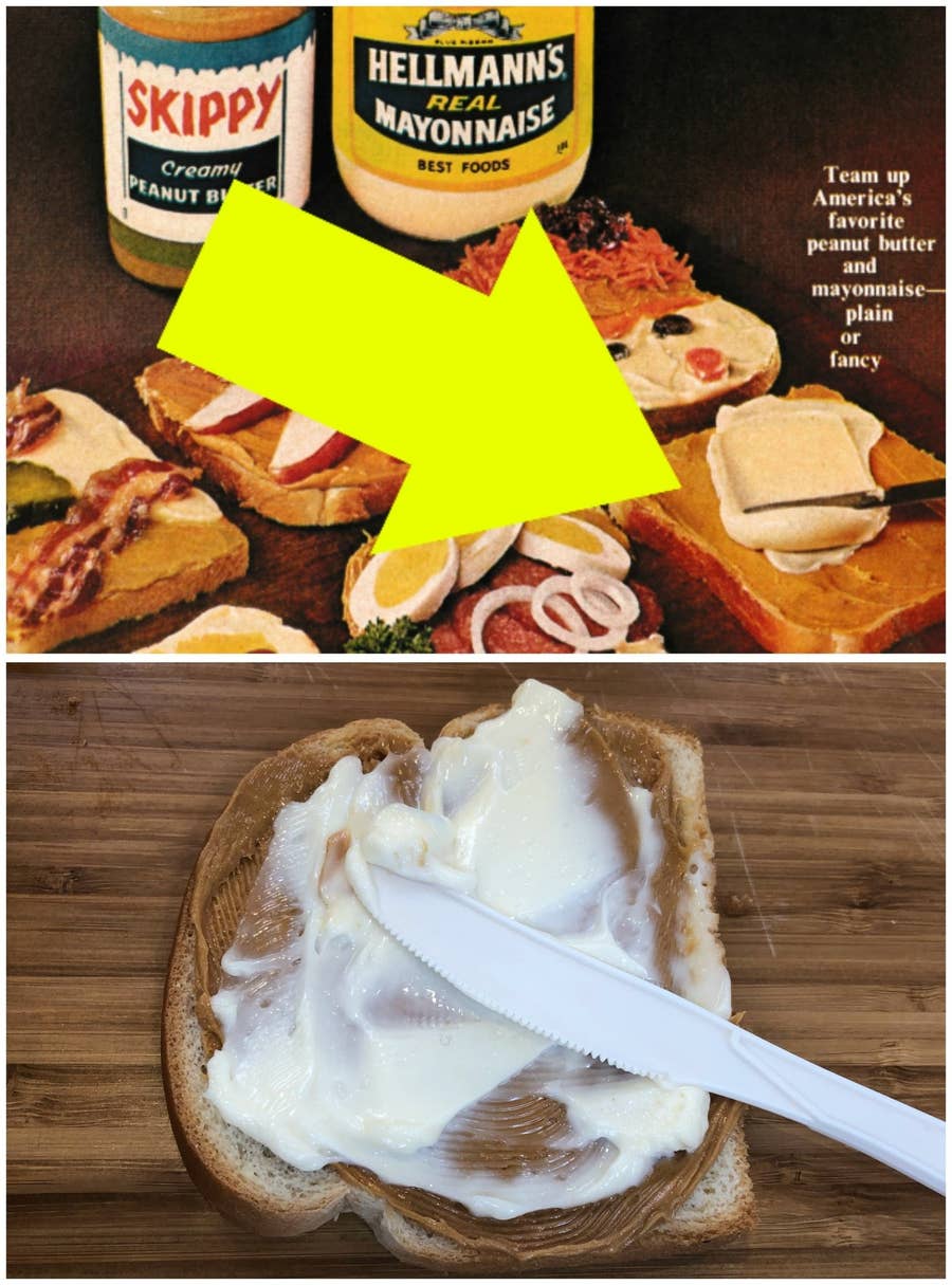 Peanut Butter And Mayonnaise Sandwiches Were A Thing In The 60s So We Tried Them